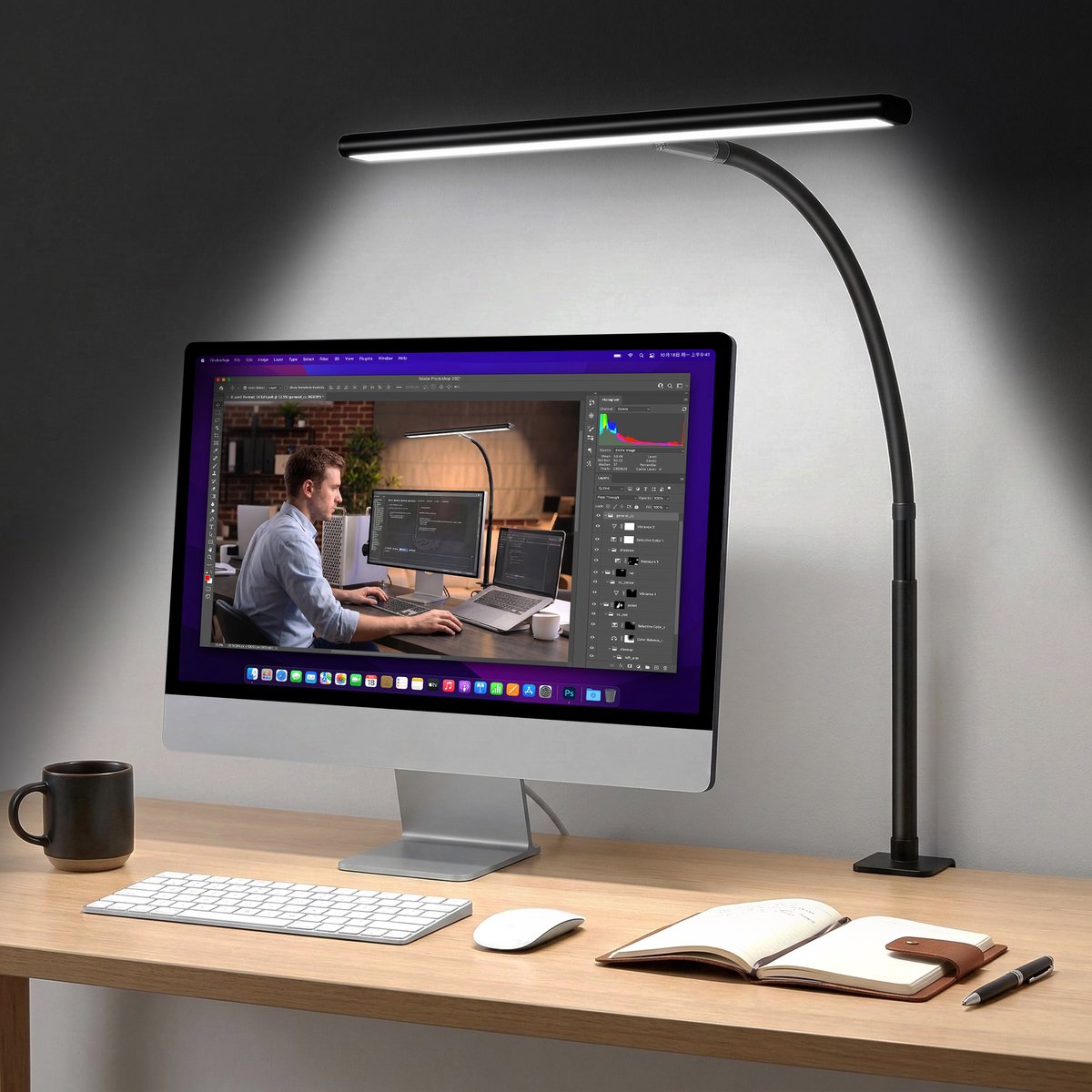 YONO Bureaulamp met Klem - Monitor Lamp
