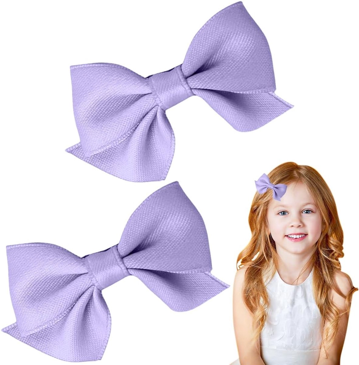 2 Stuks Haarstrik Clips Paars - Elegante Haaraccessoires voor Dames en Meisjes