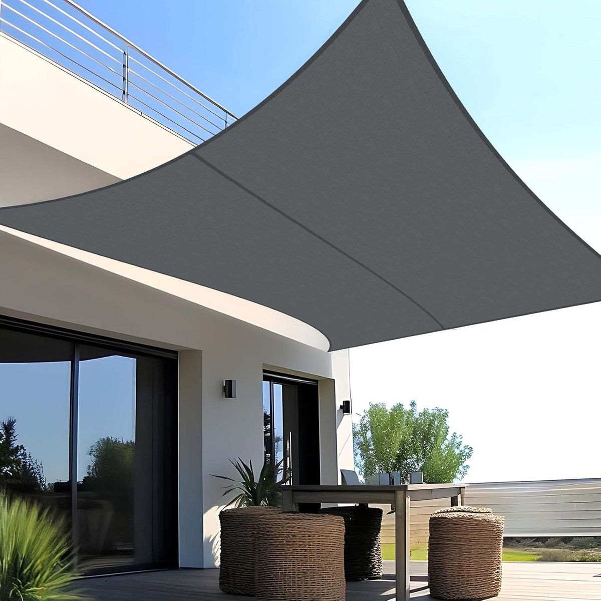 Ultiluxe® Schaduwdoek - Verduisteringsdoek tot 95% - Rechthoekig Zonnedoek - 2 x 4 m - Zonwering - UV bestendig - Ademend - Grijs