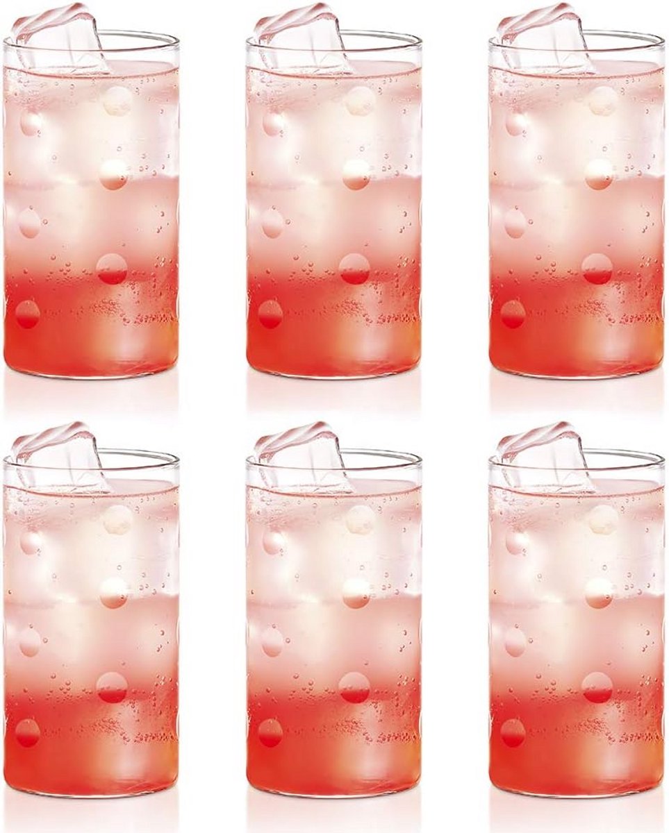 Set van 6 Grote Drinkglazen - Helder, Lichtgewicht en Duurzaam Borosilicaatglas (350ml)