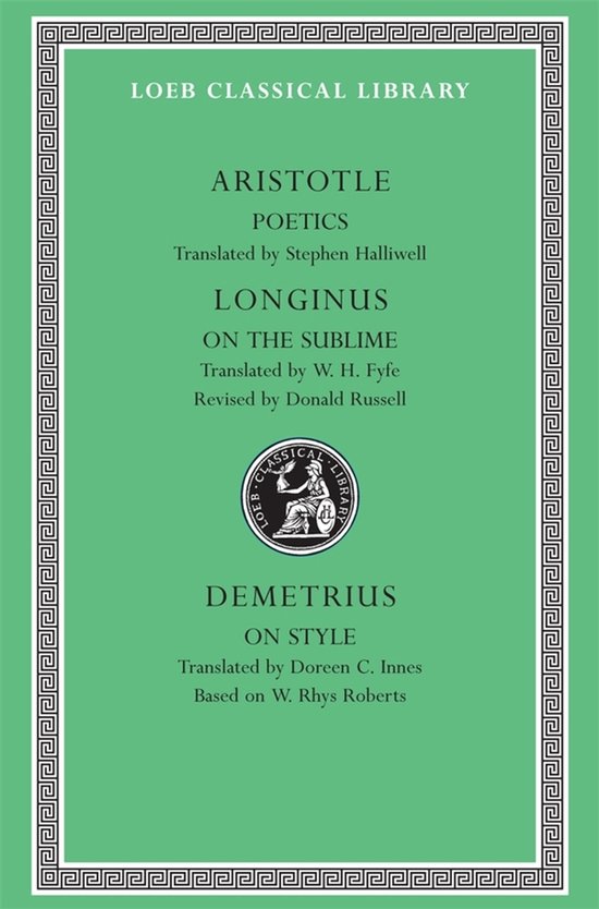 Livre 'Poetics' d'Aristote, Longinus et Démétrius dans la Loeb Classical Library.