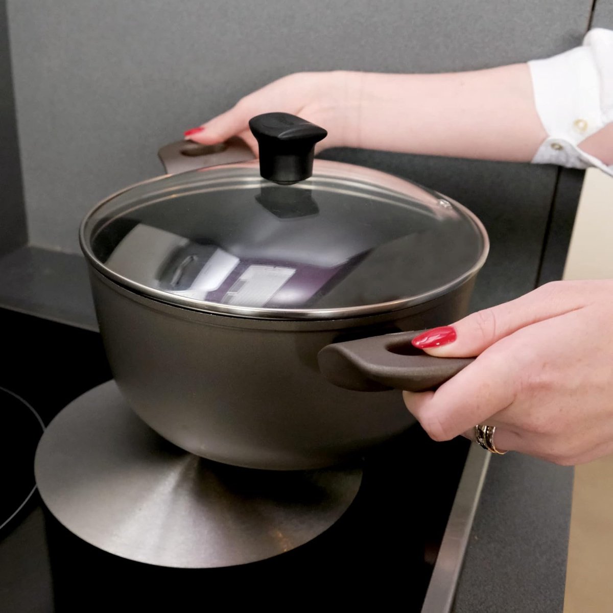Inductie Adapterplaat RVS 22 cm - Geschikt voor Alle Pannen op Inductie
