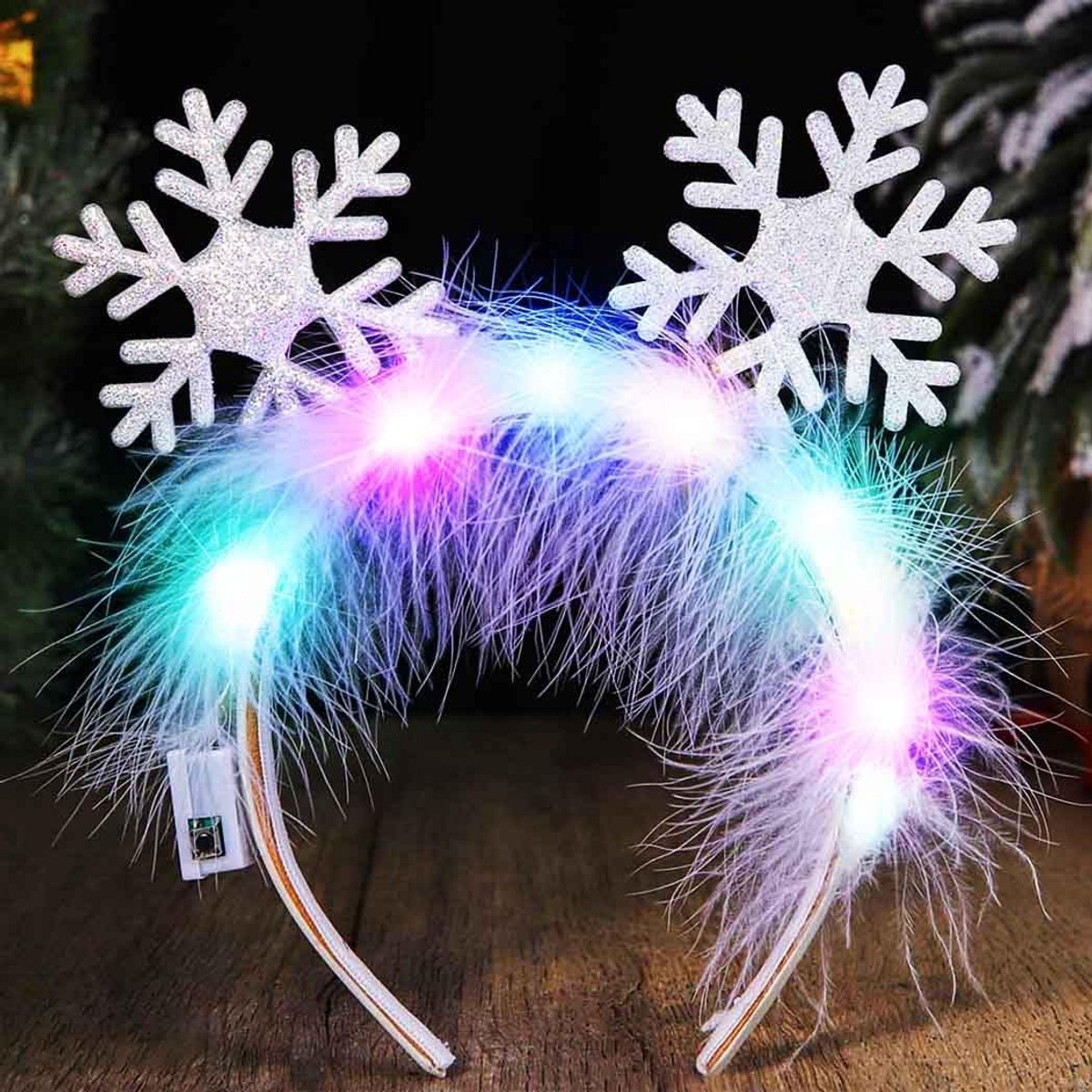 Verlichte Sneeuwvlok Haarband - Feestelijke Kerst Accessoire voor Dames