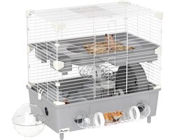 PawHut Hamsterkooi - Staal - 44,5 x 28 x 44 cm - Grijs