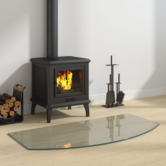 Hittebestendig Glasplaat Vloerbescherming voor Open Haard 100x50cm - Vonkenscherm — afbeelding 2