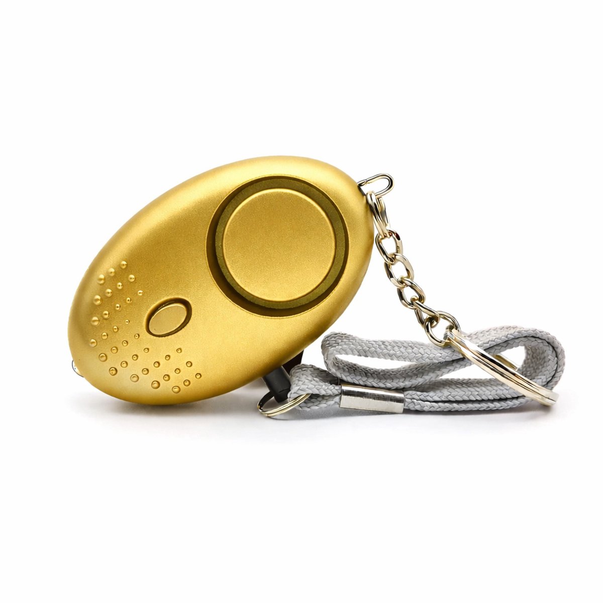 Aventrix Persoonlijk Alarm 130dB – Sleutelhanger – Veiligheidsalarm met LED verlichting - Noodalarm - Goud