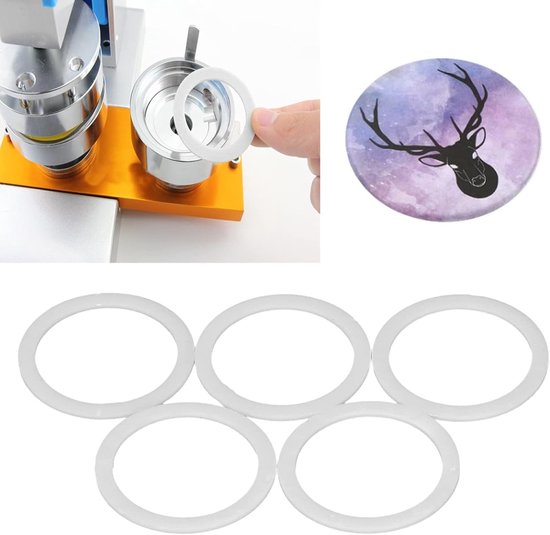 5 Stuks Badge Machine Onderdelen / Rondjes Snijder Gasket Set voor DIY Badges (Diverse Maten) — afbeelding 2