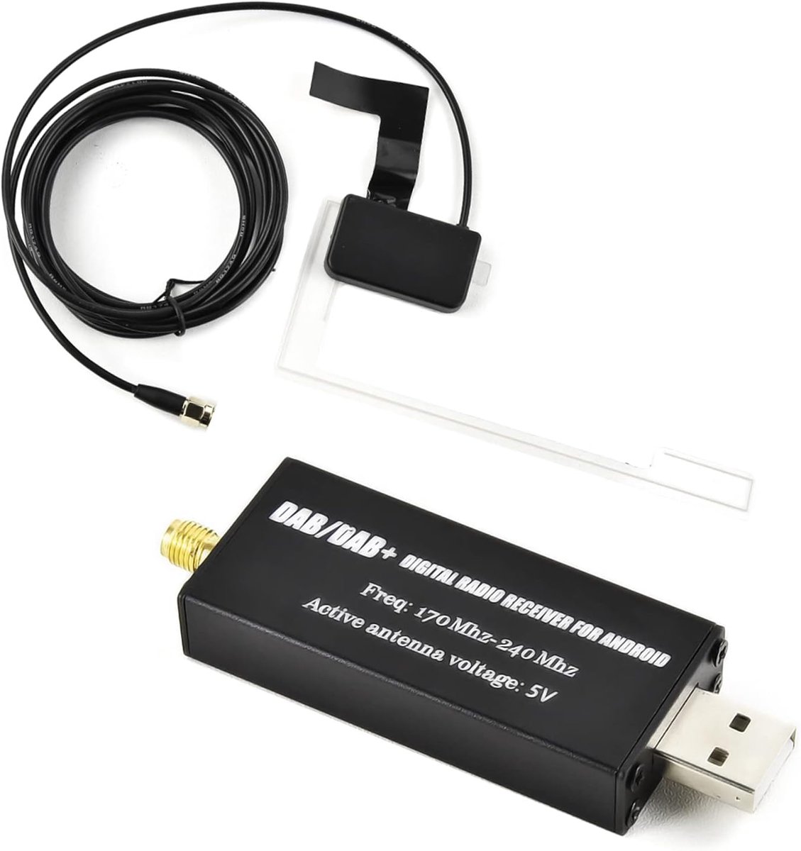 DAB/DAB+ USB Adapter met Antenne voor Android Autoradio's - Digitale Radio Ontvanger