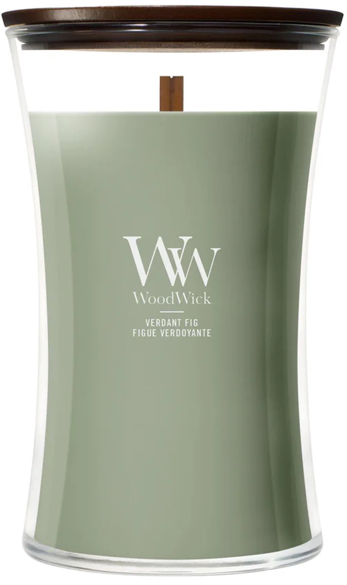 WoodWick Hourglass - Verdant Fig - Large Geurkaars - 130 branduren Groen