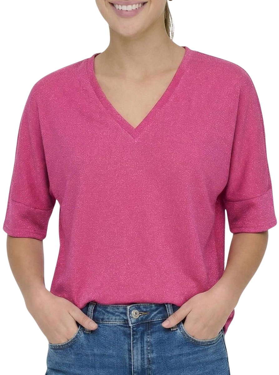 Only Ivy Glitter V-neck Top Dames - Maat S
