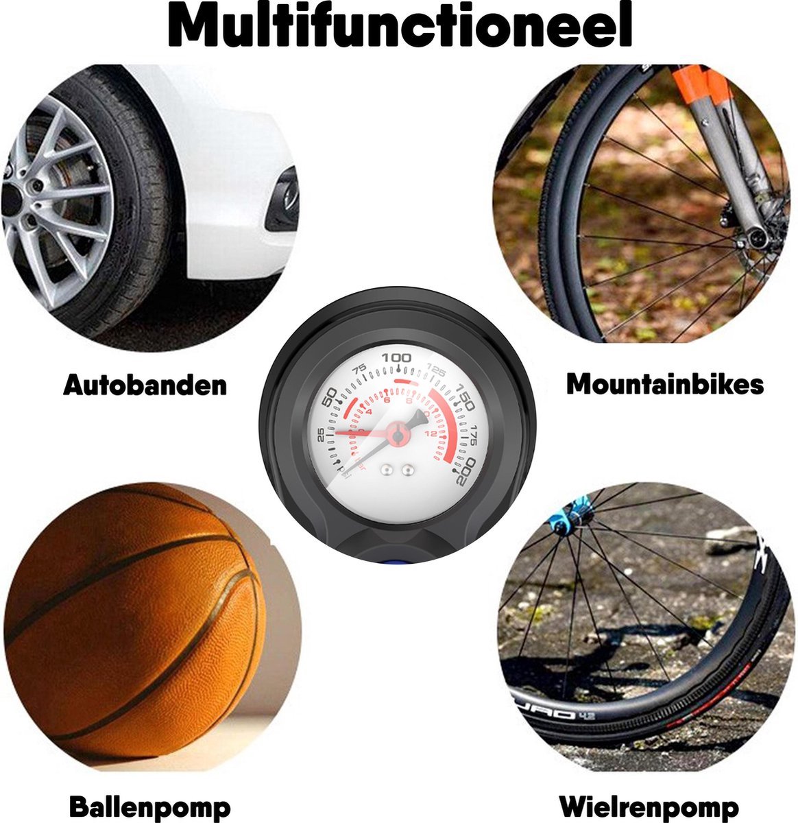 Ningbo Baichuan BOMBAR Fietspomp met Drukmeter 11 Bar / 160 PSI thumbnail 5