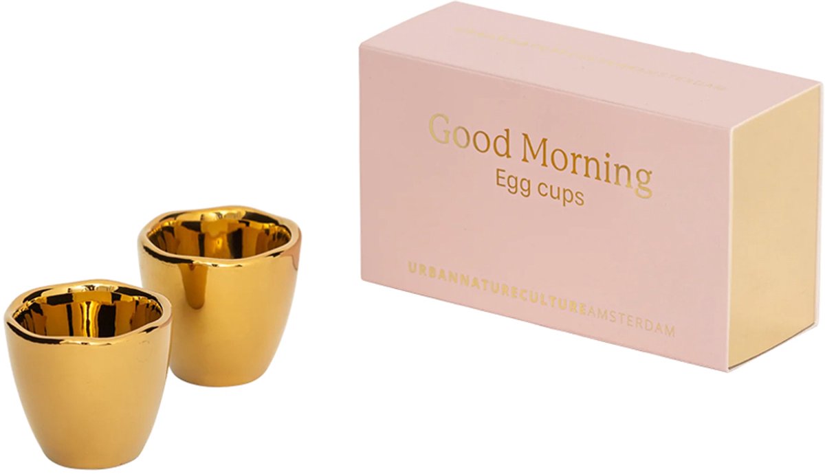 Urban Nature Culture Good Morning eierdop set van 2 in cadeauverpakking - 5x5cm
