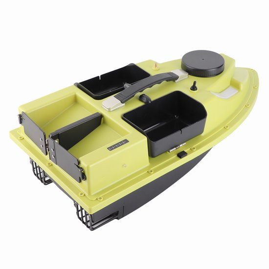 GPS Voerboot 500m 4 Bunkers - 99 Voerpunten - Intelligente LED - Automatische Koersherstellling - 2kg Laad - 12000mAh Accu - Geel — afbeelding 3