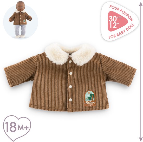 Corolle poppenjasje velours Kleine Ontdekker 30cm bruin fleece. — afbeelding 3