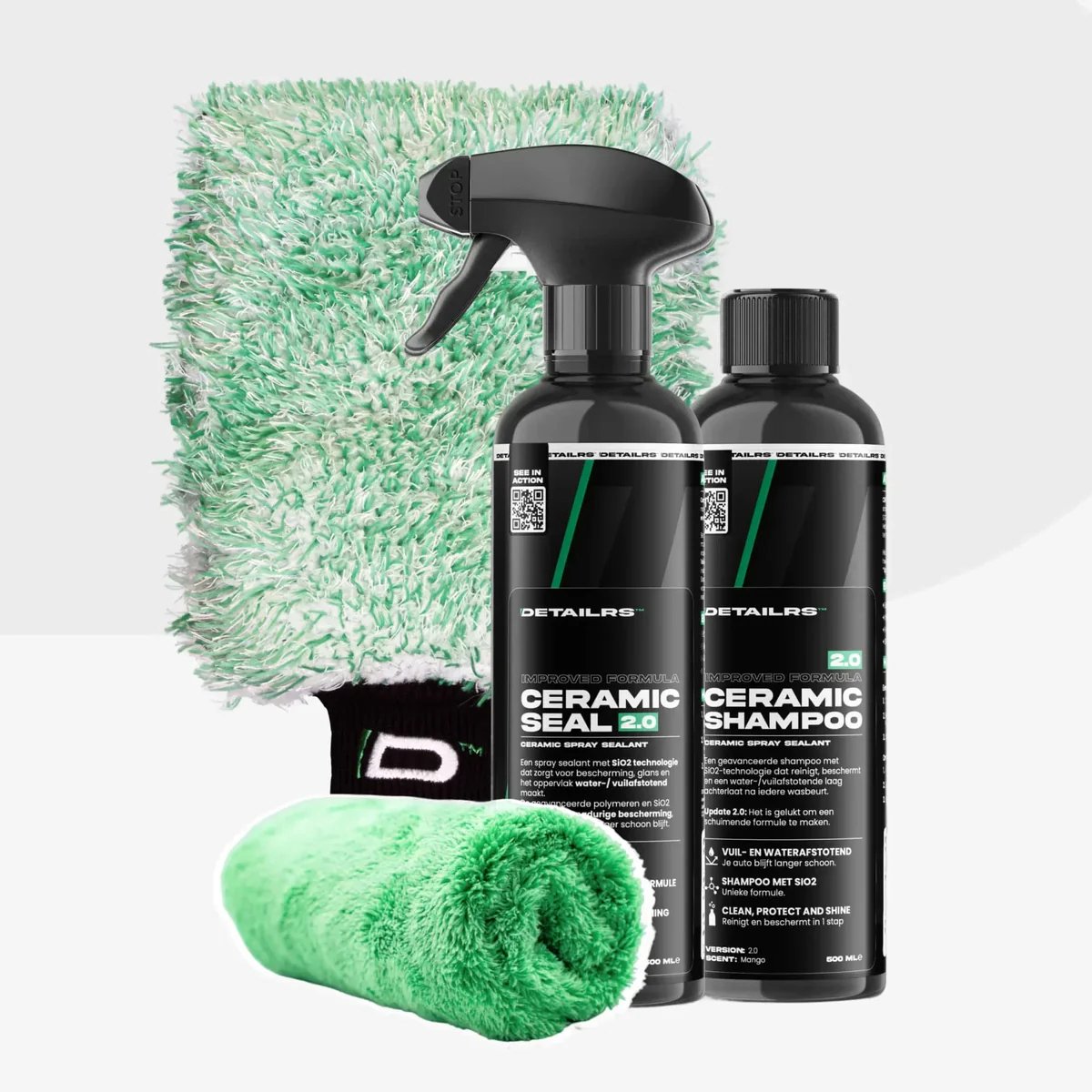 Detailrs Ceramic wash & Protect - Ceramic Seal & Shampoo - Autoshampoo - Car Detailing - Autowax - Incl. Microvezeldoek - Voor Auto & Motor - 1L