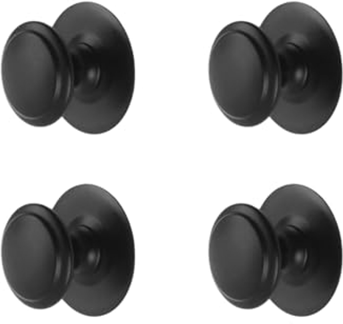 Ultiluxe® Meubelknoppen zelfklevend - 4 Stuks - Zelfklevende Knopgrepen - Kastknoppen - 28 mm - Meubelgrepen - Zonder Boren - Waterbestendig - Zwart