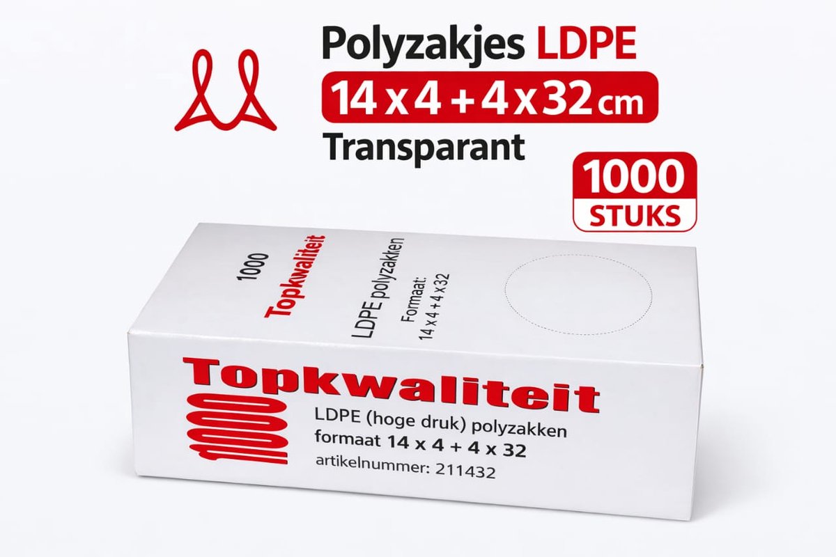 Poly bags ldpe 14x4+4x32 cm Transparent 1000 pieces - sandwich bags - bags - packaging bags
