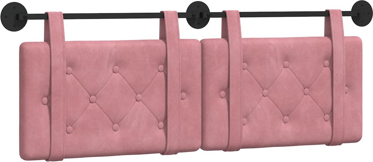 vidaXL - Hangend - hoofdbord - Roze - Fluweel