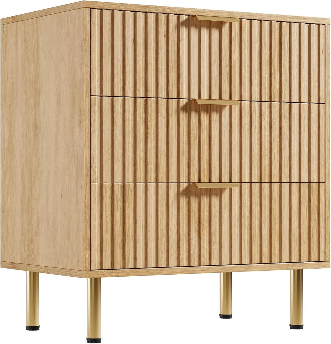 Ladekast - Ladekast met drie lades - Nachtkastje - 70 cm hoge moderne ladekast - Diepe lades en breed blad - voor woonkamer, hal, kinderkamer - 76×70×40 cm