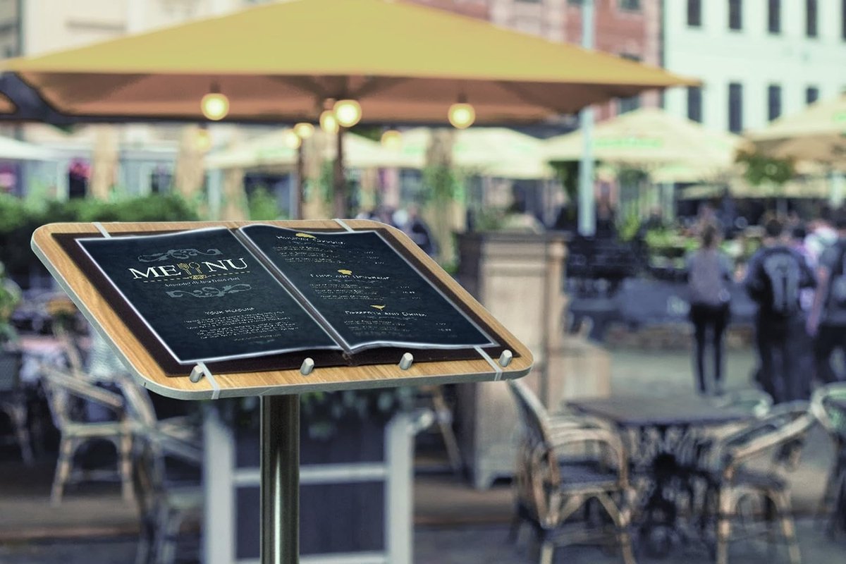 Informatiebord met Standaard en Bevestigingsmateriaal - Menu Display - 115x54cm