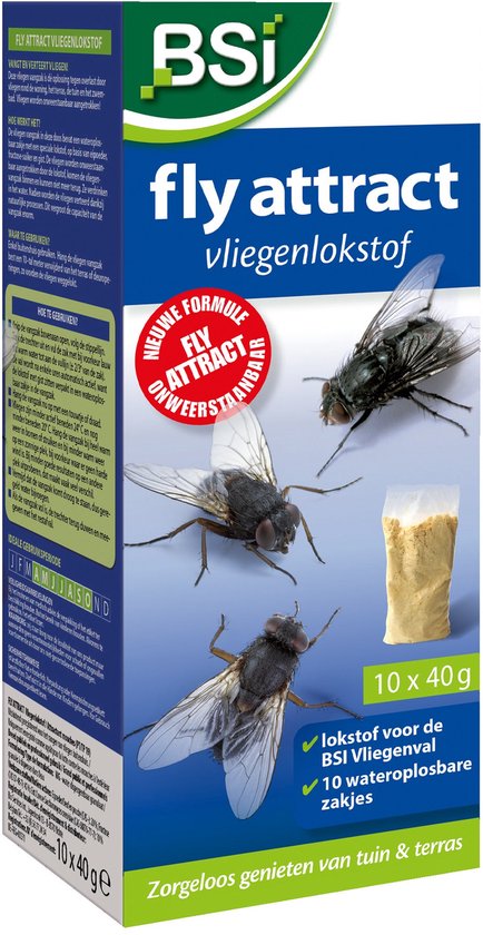 BSI - Vliegenlokstof Fly Attract - Voor de BSI vliegenval en vliegenvangzak - 10 x 40 g