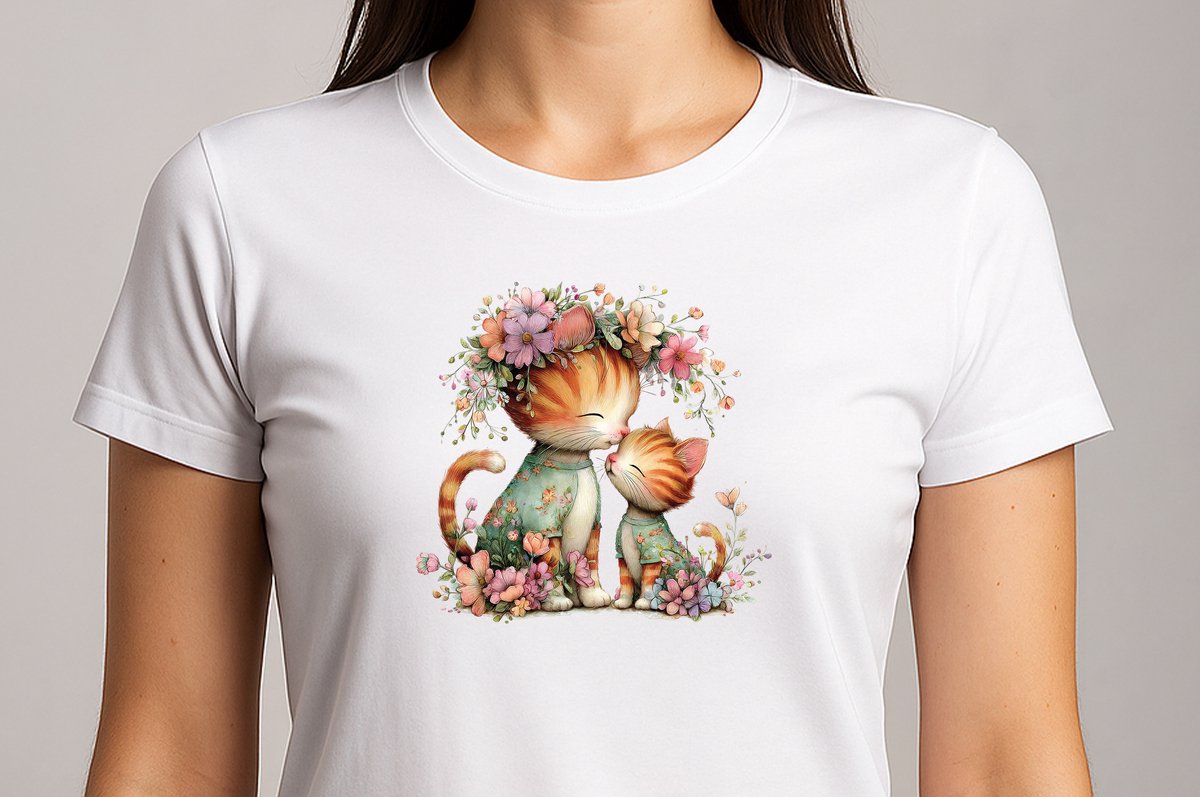 Lieve Baby Katjes - T Shirt - cute - kawaii - Gift - Cadeau - schattig - schattigdesign - liefdesign - pastelkunst - Mom - Mama - Cat - Kat
