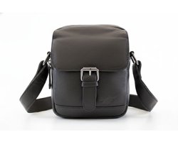 Fana Bags Heren Schoudertas Echt Leer Zwart - Kleine Leren Crossbodytas - Leren Herentas - Cadeau Mannen