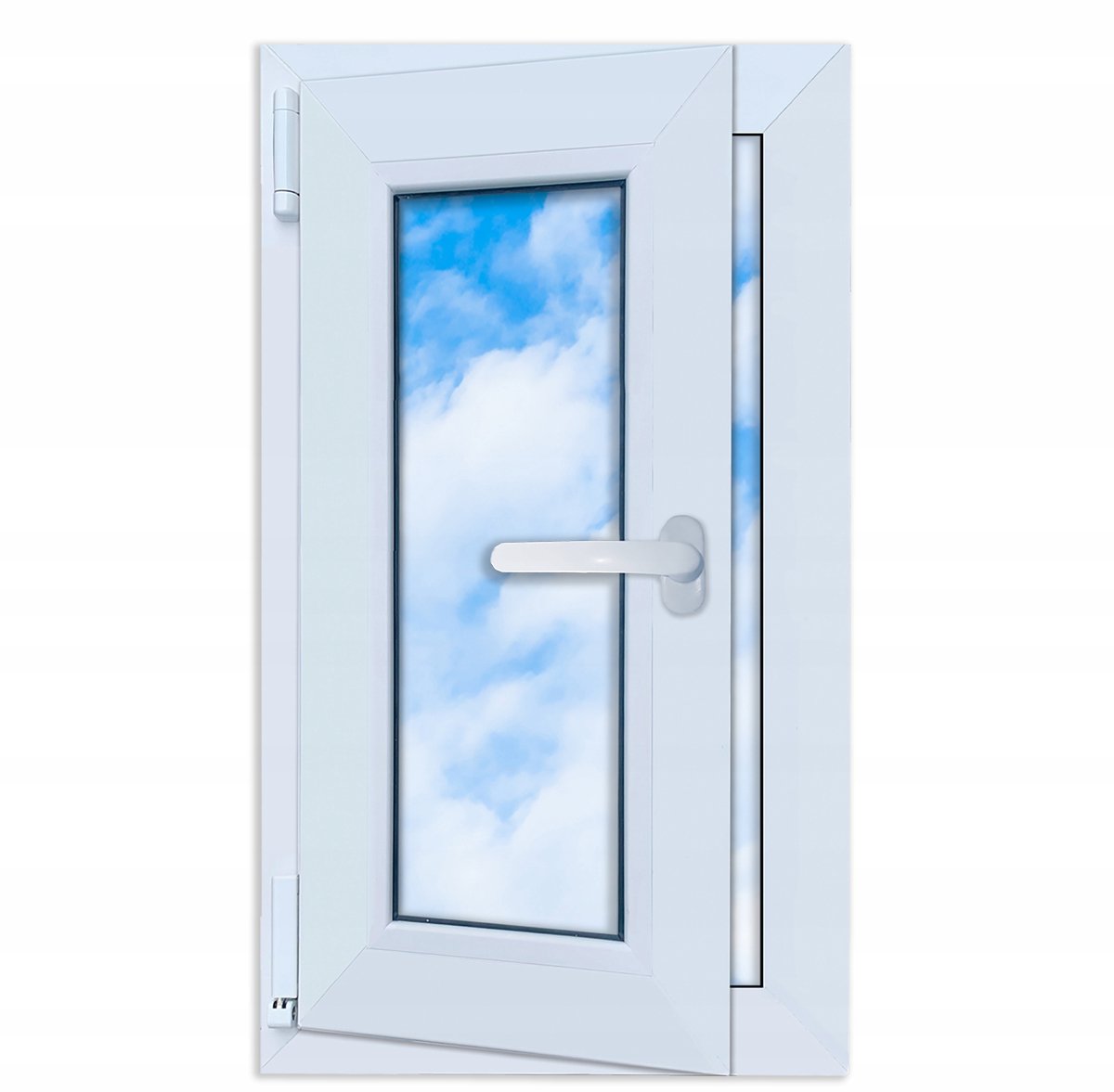 PVC-raam wit 40x70 LINKS nieuw 400x700 mm draai-kiepraam RU dubbelglas