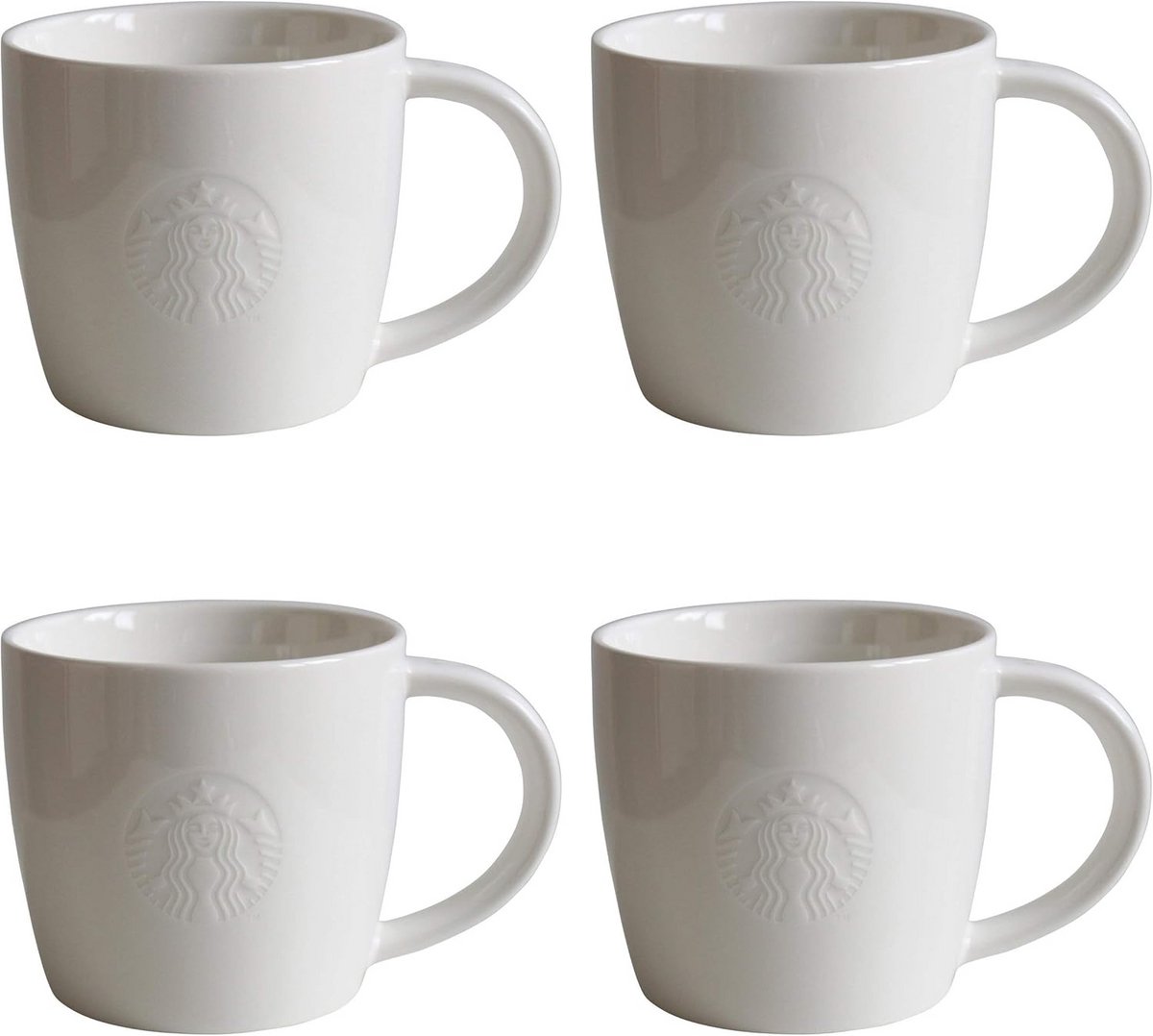 Set van 2 Witte Koffieglazen Kort 220ml Porselein