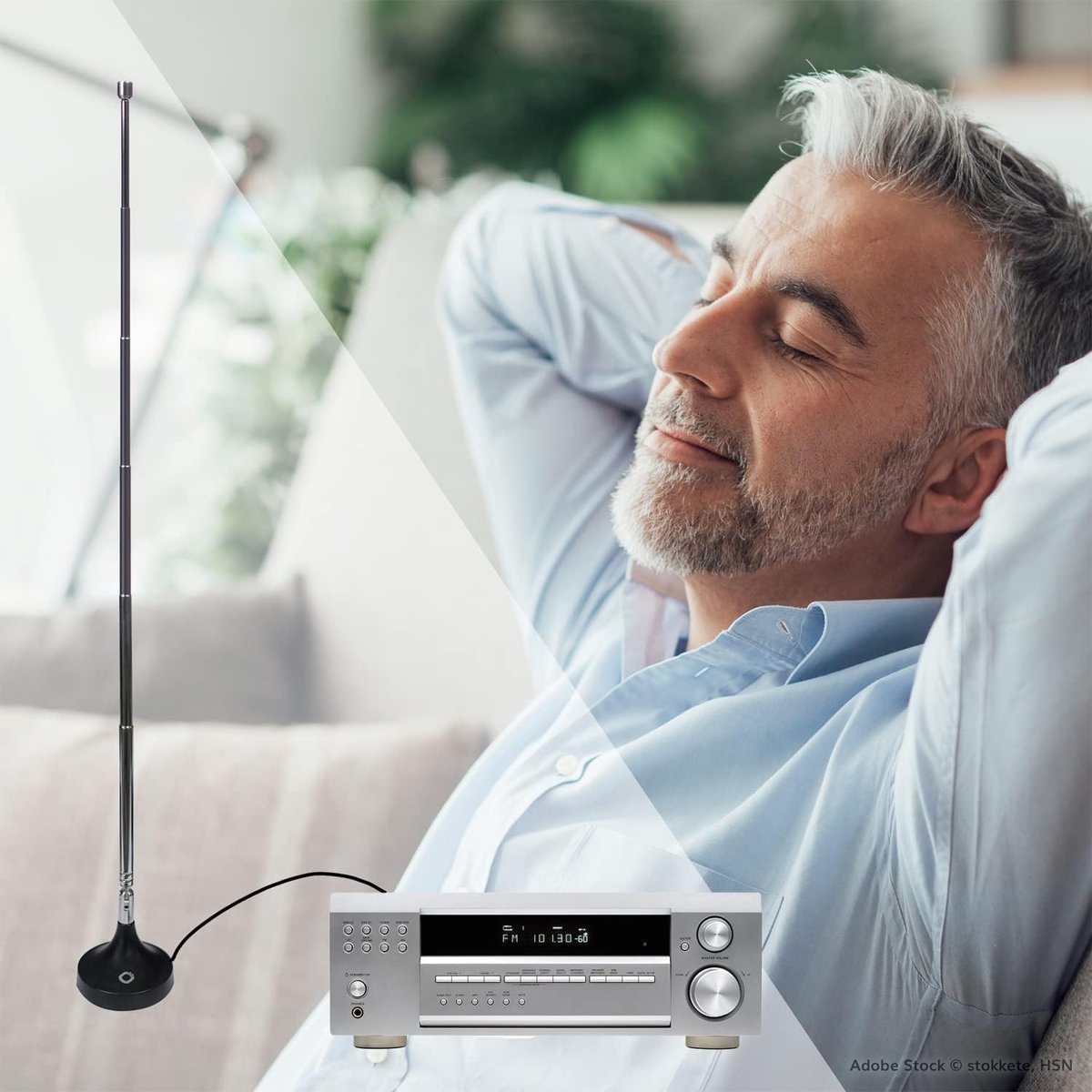 Telescopische DAB+ FM Radio Antenne met Magneetvoet en Adapter voor Kristalheldere Ontvangst