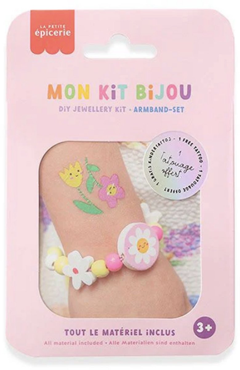 La Petite Epicerie Mijn kindersieradenset - Bloemenarmband 17 gr H10xW15.5xL0.4cm Creatieve | Hobbyset | kinderen en volwassenen