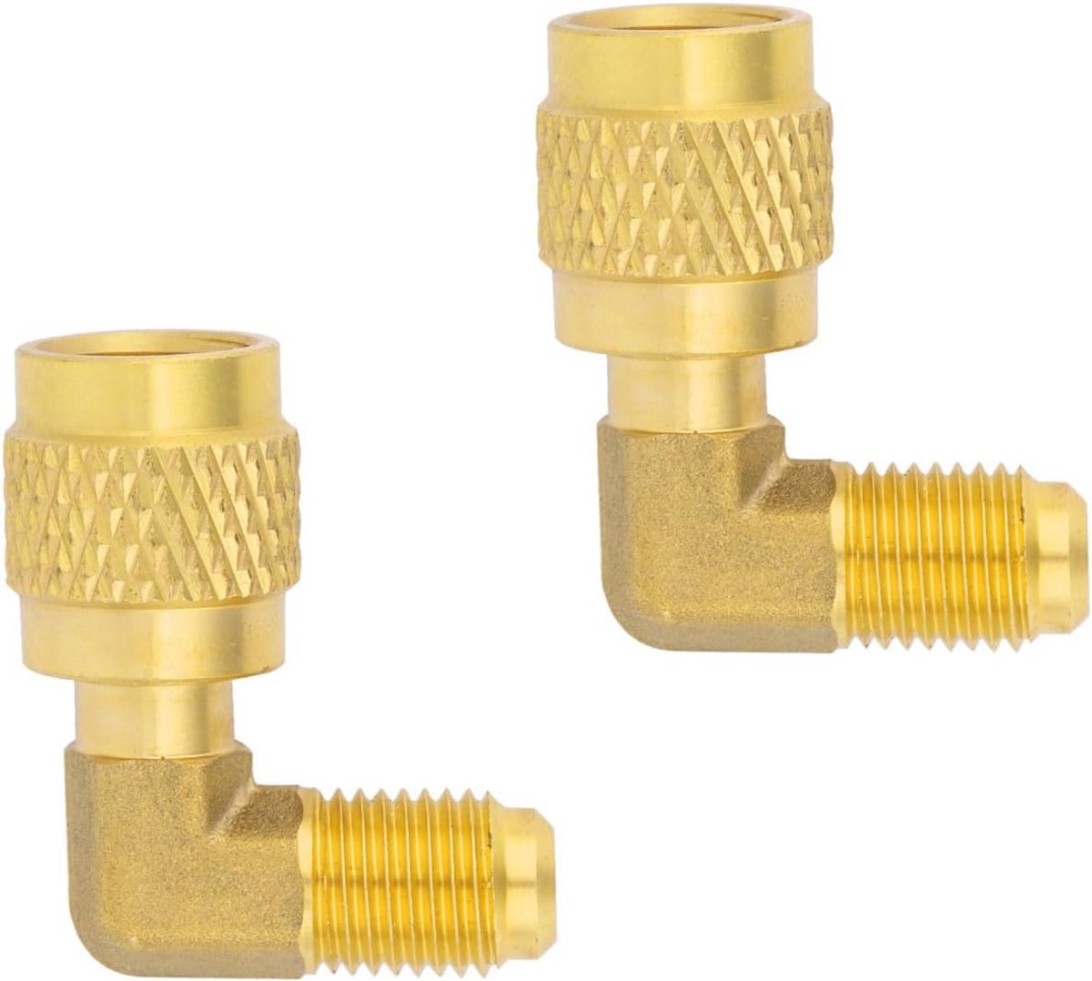 2x R410A Adapter set voor Airco en Koelsystemen - Schuine Vuladapter 5/16" naar 1/4" SAE