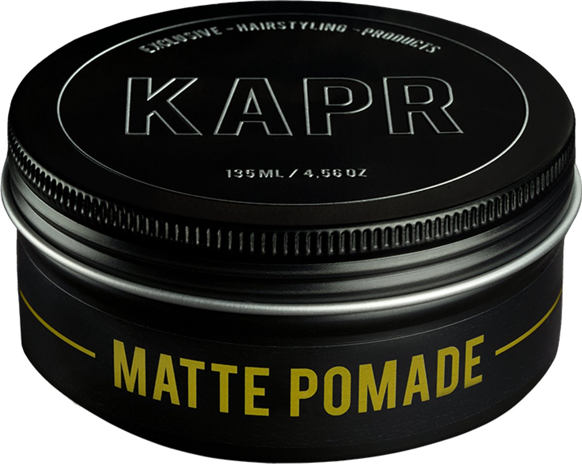 KAPR Matte Pomade – Haar Pomade Mannen – Waterbasis Styling Pomade – Matte Finish – Medium Hold – Voor Alle Haartypes – 135 ml