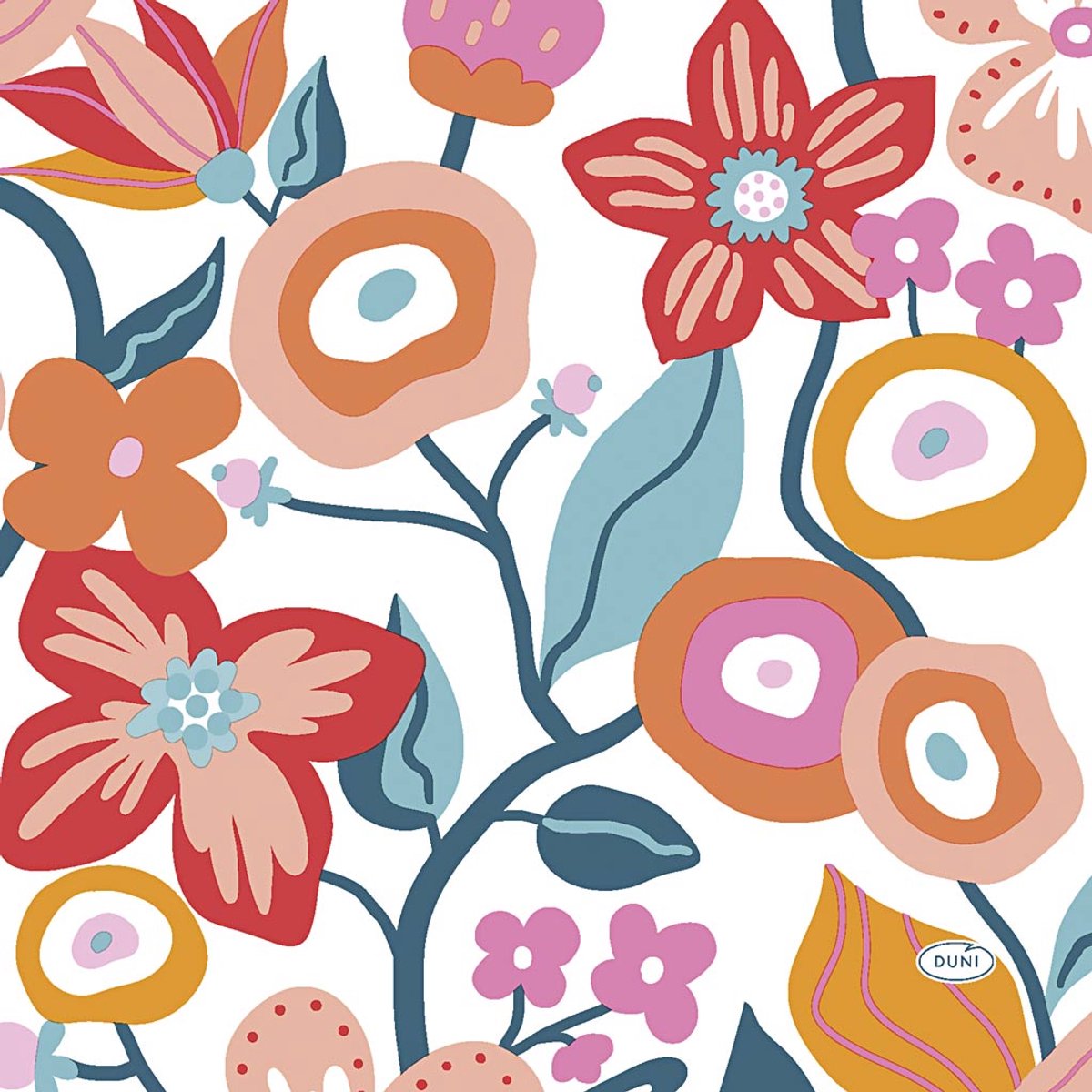 Tafelservetten Mexicaanse bloemen. 330x330mm - 20 st