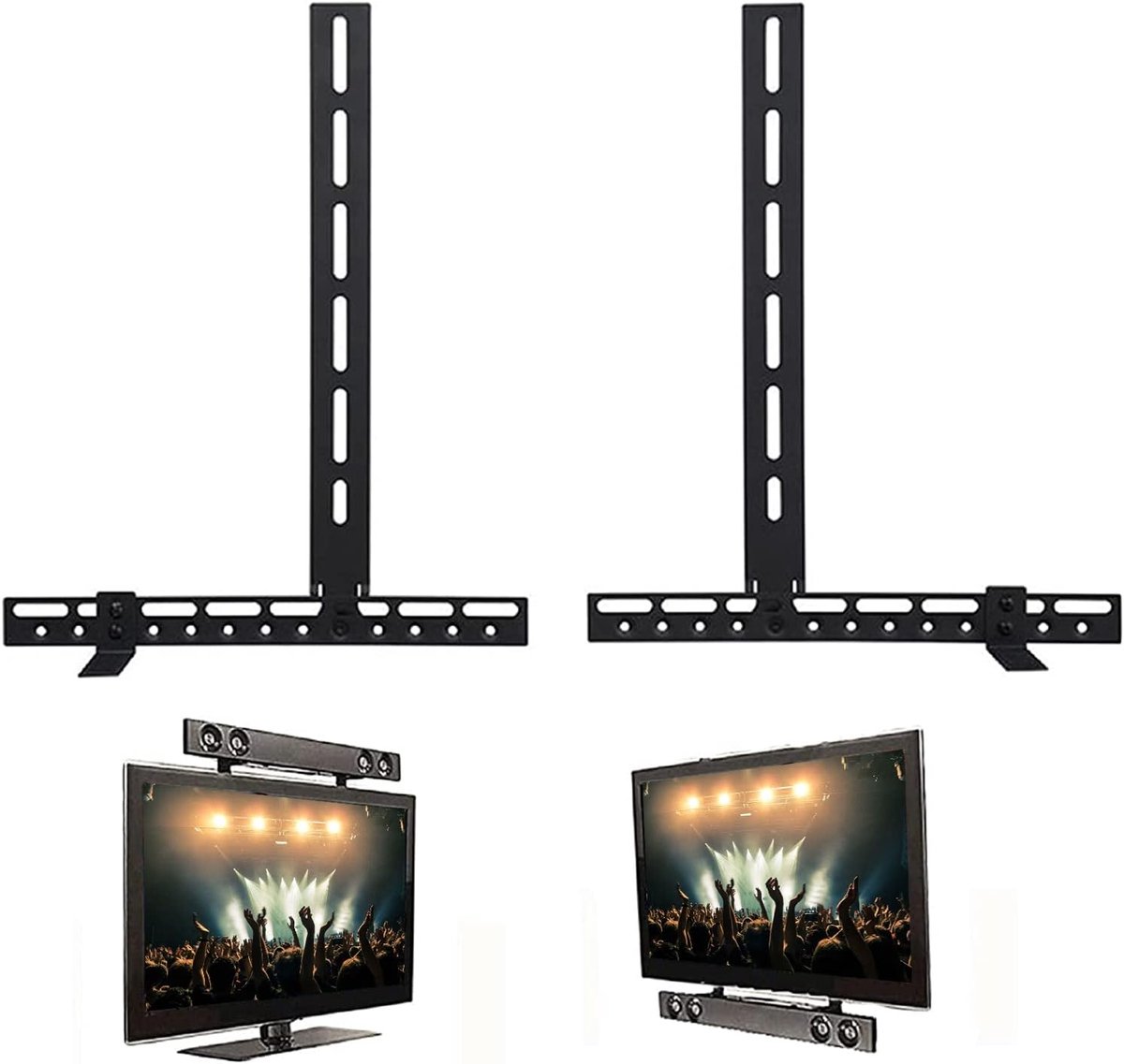 unho Universele soundbarbeugel - boven of onder tv - zwart staal - draagvermogen 22 lbs - geschikt voor de meeste soundbars - wandmontage