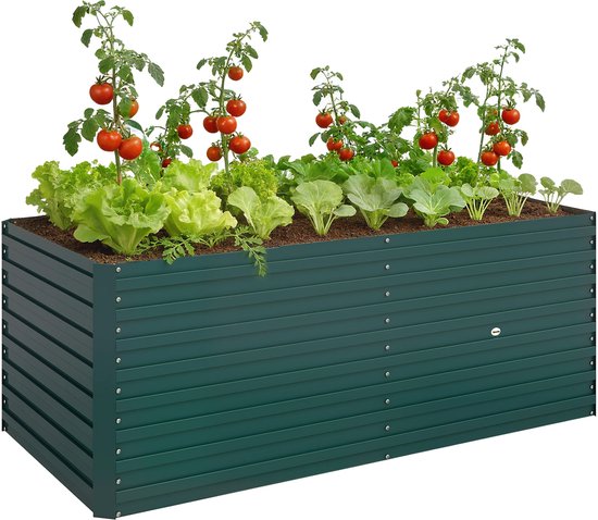 Outsunny tuinbed - Gegalvaniseerd staal - 160 x 80 x 60 cm - Groen