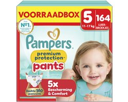 Pampers Premium Protection Pants Maat 5 - 164 Luierbroekjes - 11kg-17kg - Voorraadbox