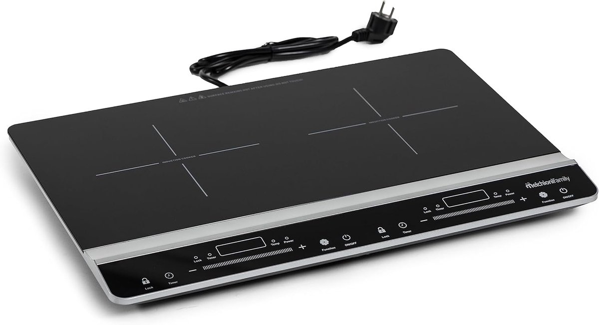 Draagbare Dubbele Inductiekookplaat - 2 Zones, 3100W, Touch Bediening, Timer & Kinderslot