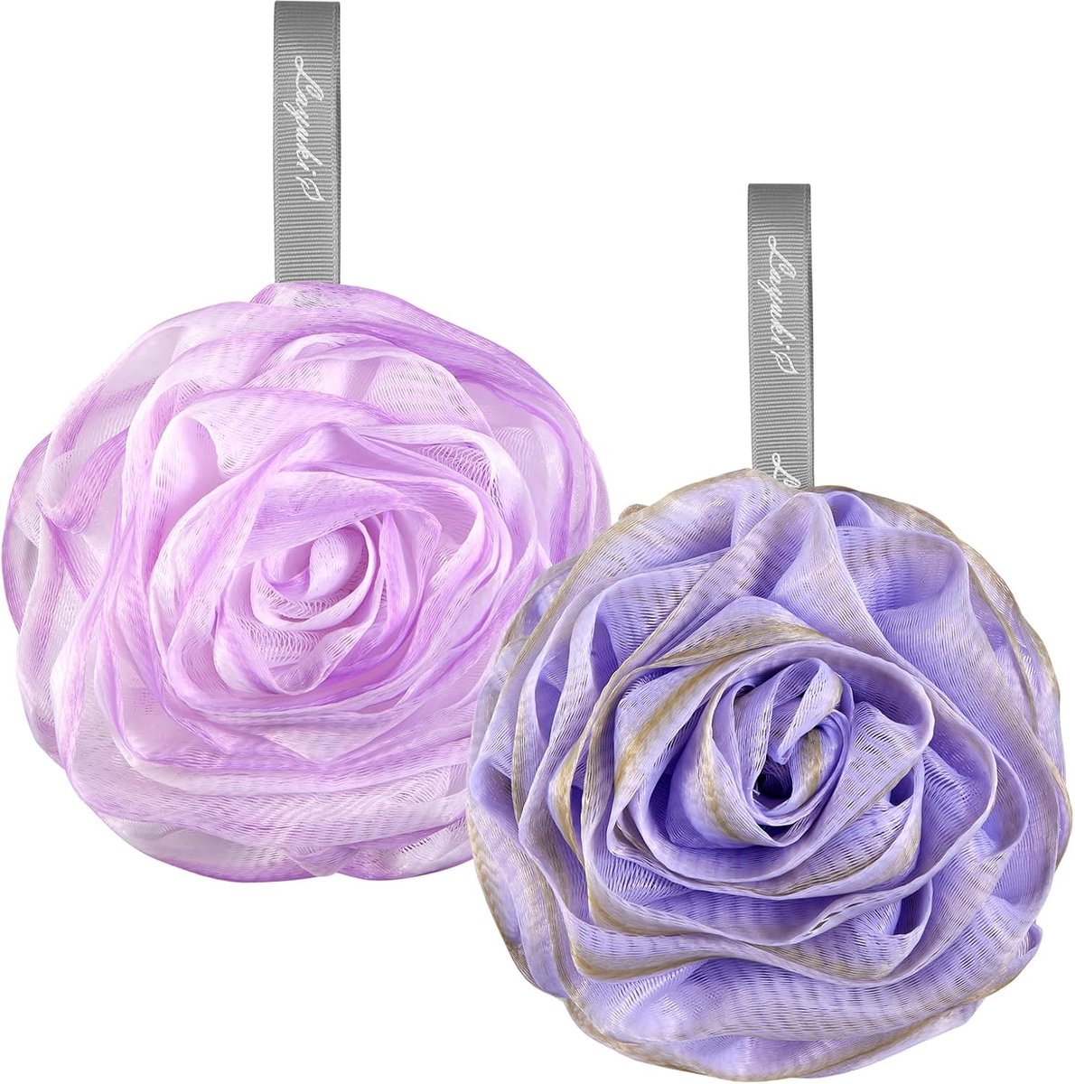 Set van 2 Exfoliërende Douche- en Badsponzen - Zacht Schuimende Body Scrubbers
