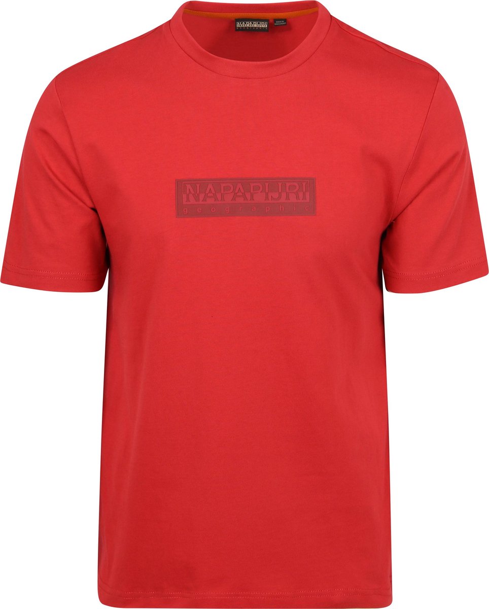 Napapijri T-shirt Logo – Heren Casual T-shirts Rood