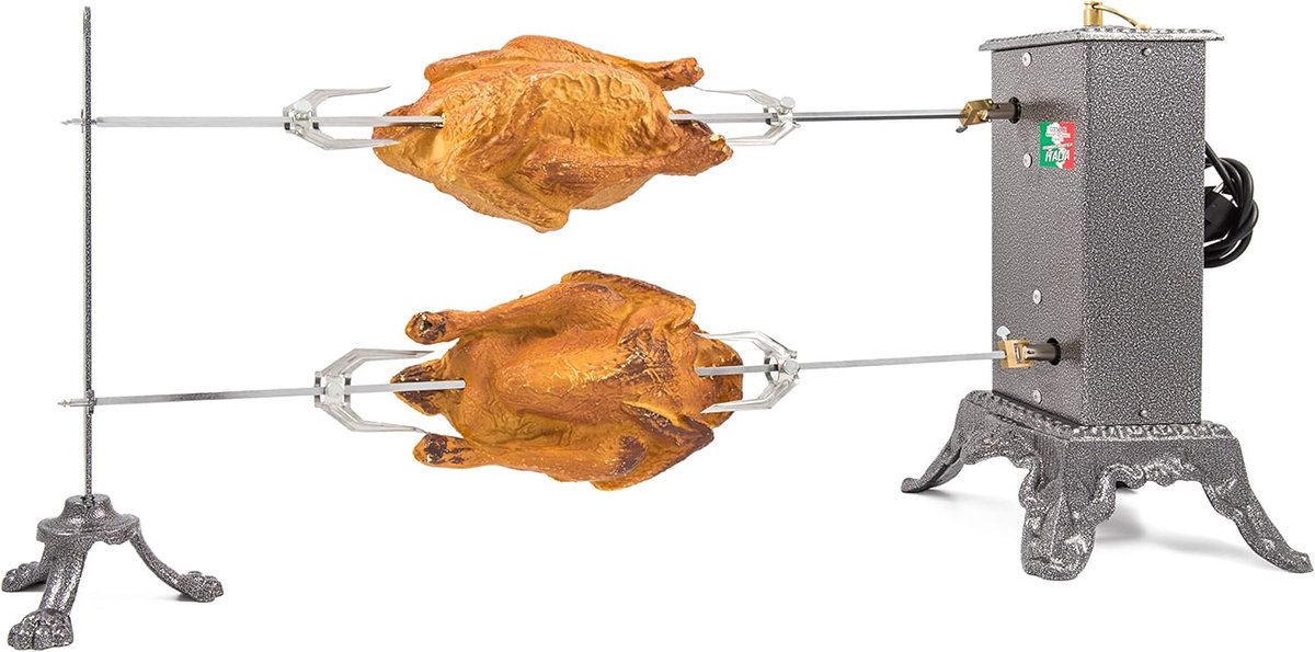 Elektrisch Draaispit voor Barbecue en Open Haard – Dubbele Rotisserie met 2 Motoren