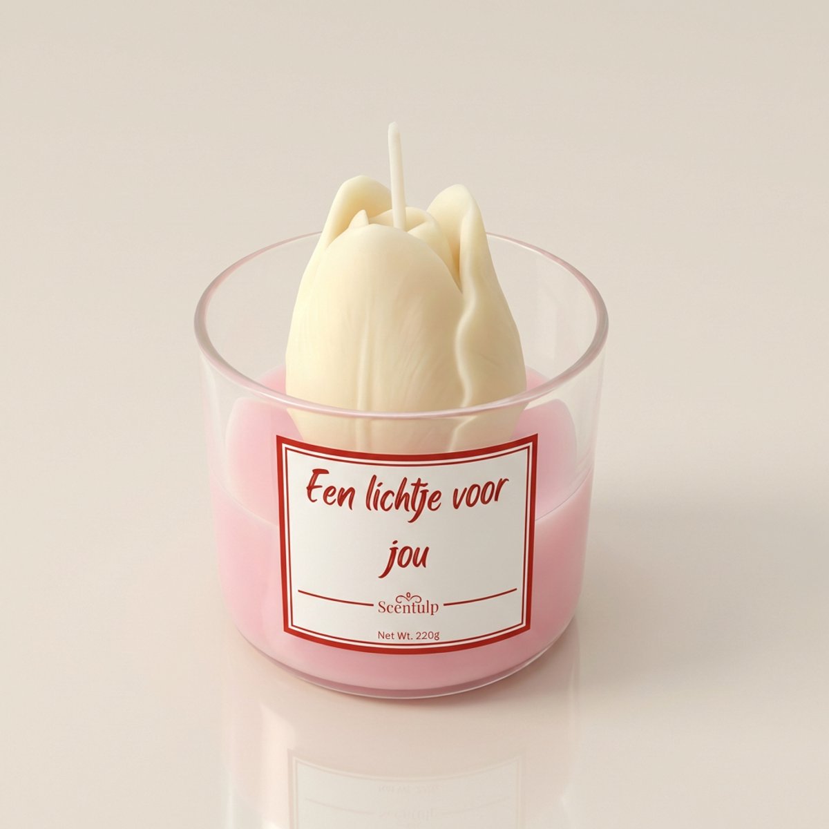 Scentulp - Geurkaars Cadeau “Een lichtje voor jou” – Kalmerende Geurkaars met Lavendel & Citrus – Handgemaakt – 220g