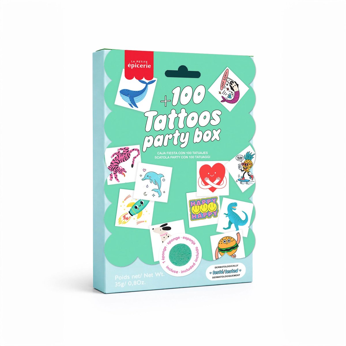 La Petite Epicerie 100 Tattoos Party Pack - 100 tatoeages - Feestpakket | Temporary Face Body stickers | Nep Tatoeages | Stoere Plak Tattoos | Tijdelijke Tattoo