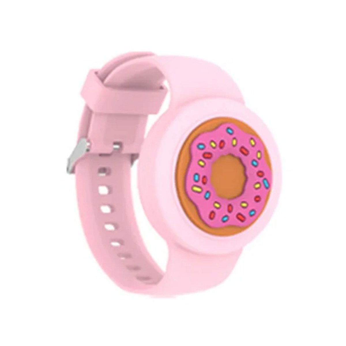 Sprinkle Donut Waterdichte AirTag Armband voor Kinderen - Geschikt voor Apple AirTag - Verstelbare Siliconen Band - Veilig Comfortabel.