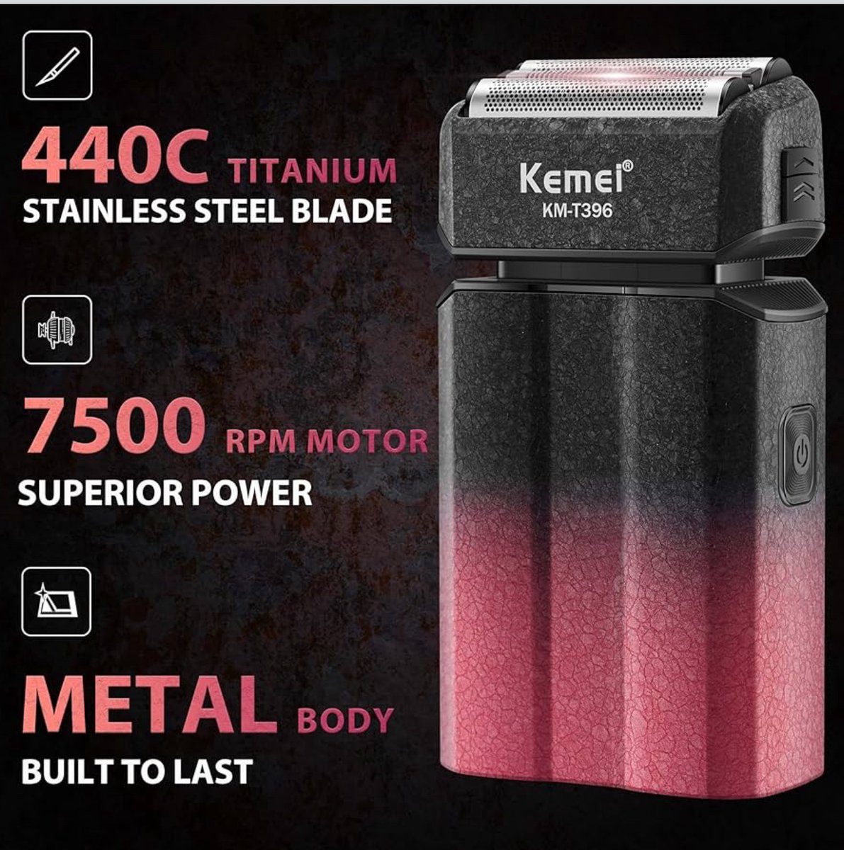 Kemei Professionele Scheerapparaat met Draadloze - afbeelding 3