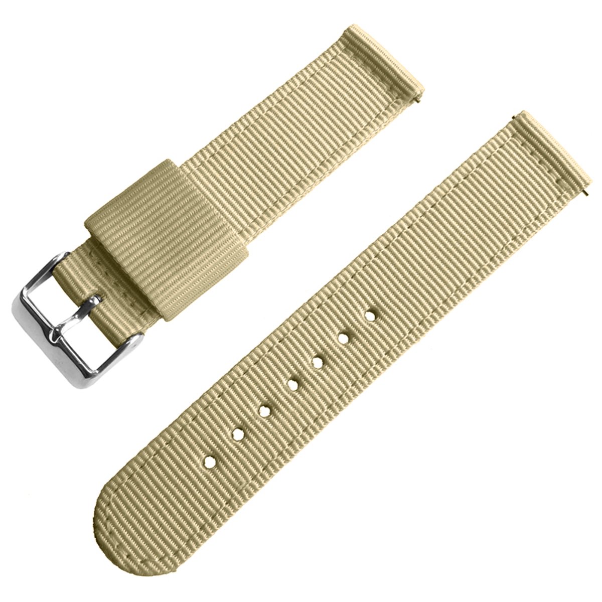Two Piece NATO RAF Tweedelige NATO Horlogeband Nylon Zand 22mm