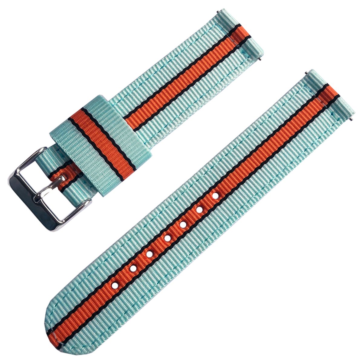 Two Piece NATO RAF Tweedelige NATO Horlogeband Nylon Gulf Le Mans 18mm