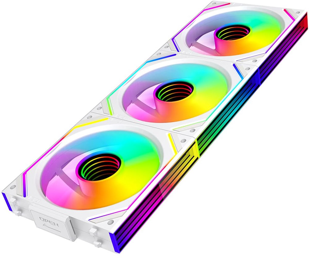 ARGB PWM PC Ventilator 120mm Wit Drievoudig Pak met Opeenvolgend Lichteffect
