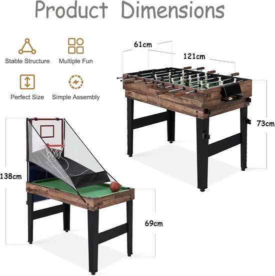 Opvouwbare Biljarttafel Thuisspeeltafel Inclusief Complete Accessoireset — afbeelding 4