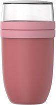 Mepal Lunchpot xl Ellipse - 750 + 300 ml - Pot à yaourt et bol à muesli à emporter - Convient au congélateur, au micro-ondes et au lave-vaisselle - Mauve éclatant